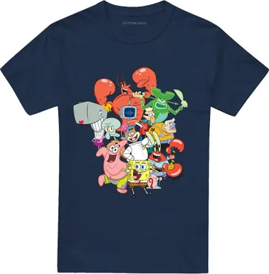 Produktbild von SpongeBob SquarePants - "The Whole Gang" T-Shirt für Herren/Damen Uni TV26869 (S) (Marine)