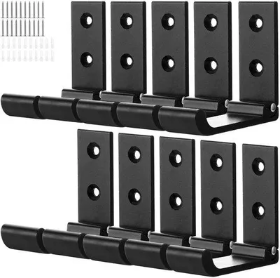 Produktbild von Famanu Wandhaken Inklappbar - Set von 10 - Kleiderhaken - Handtuchhaken - Schwarz