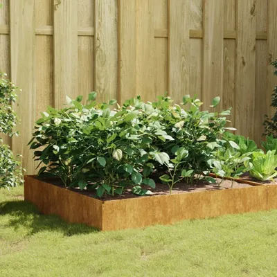 Produktbild von The Living Store Hochbeet 100x100x33,5 cm Cortenstahl