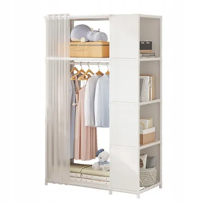 Produktbild von Modularer klappbarer Kleiderschrank Kleiderbügel Kleiderschrank Metall 163x45x89cm