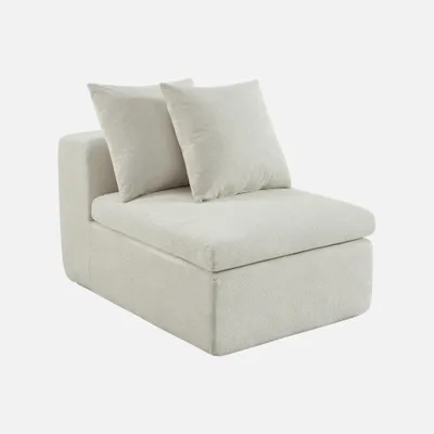Produktbild von sweeek - Modularer Sessel mit Chenille-Bezug 1-Sitzer - Weiß