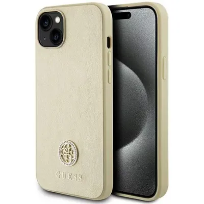 Zdjęcie produktu dla Guess GUHCP15SPS4DGPD iPhone 15 / 14 / 13 6.1 złoty/gold hardcase Leather 4G Metal Logo Strass
