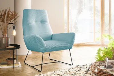 Produktbild von KAWOLA Sessel BISA Cord hellblau