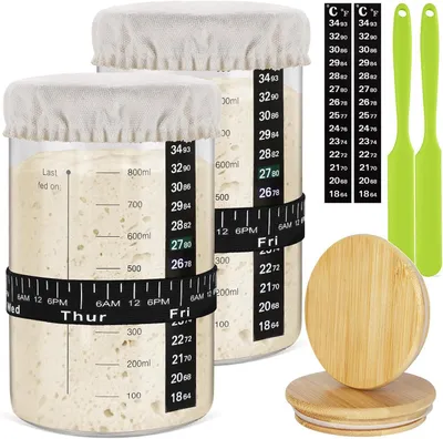 Produktbild von Solidchoice – 2 Stück Sauerteigstarter-Sets mit Zubehör für eine einfache Anwendung