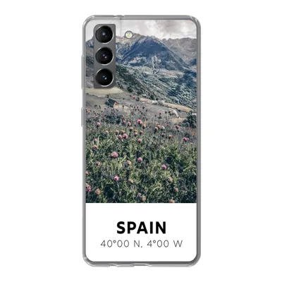 Produktbild von MuchoWow® Handyhülle Schutzhülle Hülle für Samsung Galaxy S21 Spanien - Berge - Blumen Silikon Softcase Handy Hülle - Softcase