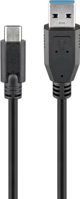 Produktbild von Kabel USB 3.0 wtyk A wtyk C czarny - Długość: 0,15 m