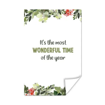 Produktbild von MuchoWow® Poster Weihnachten - Zitate - Pflanzen 120x180 cm - Kunstposter