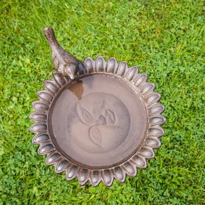 Produktbild von HI Gusseisernes Vogelbad Braun