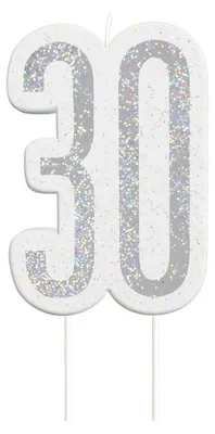 Produktbild von 30. Geburtstag glitzernde Kerze