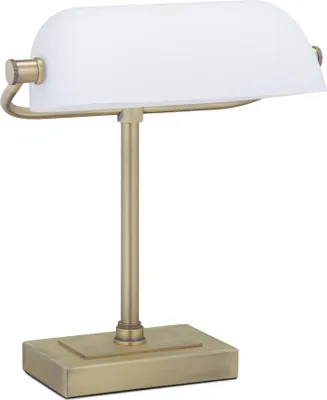Produktbild von Bankerlampe mit weißem Schirm