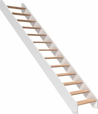 Produktbild von Dolle Raumspartreppe Paris ohne Setzstufen Buche weiß Treppenlauf gerade ohne Geländer