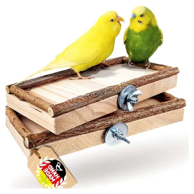 Produktbild von 2er Set Sitzbrett für Wellensittiche Zubehör für Vogelkäfige Vogelaccessoires