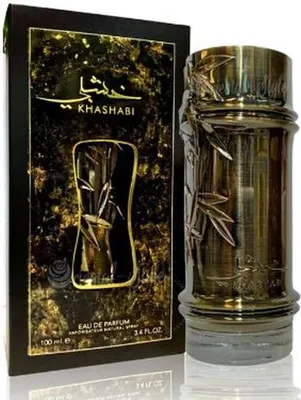 A perfume bottle and its packaging are displayed.