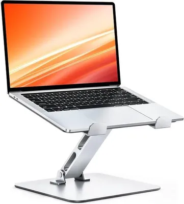 Produktbild von Famanu Laptopständer höhenverstellbar und faltbar aus Aluminium - stabile und tragbare Notebookhalterung für 10-16" Laptops