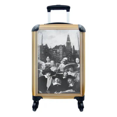 Produktbild von MuchoWow® Koffer Handgepäck Trolley Rollkoffer Kleine Reisekoffer mit 4 Rollen - Kunst - Maler - Liste - Gold - Cabin Size < 55x40x23 cm & 55x40x20 cm - Fotokoffer - Kabinenkoffer - Boardgepäck - Reise-Box - Reisekoffer - Reisegepäck - Koffer mit Bild - Trolley für Kinder
