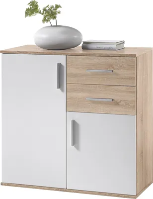 Produktbild von Kommode Schrank Sideboard Mehrzweckschrank Standschrank "Freida IV" Sonoma hell / Weiß