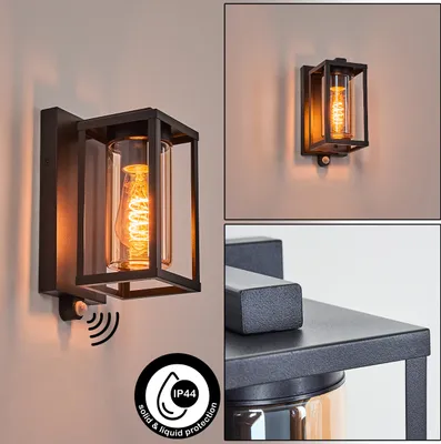 Produktbild von Vibo Außenleuchte mit Bewegungsmelder aus Metall/Glas in Schwarz