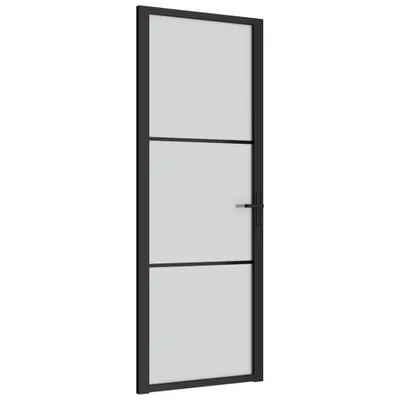 Produktbild von Innentür 76x201,5 cm Schwarz Mattglas und Aluminium