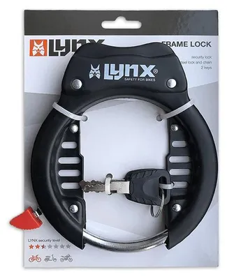Obrázek produktu pro Zámek na kolo Lynx, rámový zámek, tvrzená ocel, 62 mm