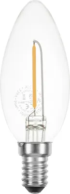 Produktbild von LED Filament Kerze 1W fast 15W E14 klar 100lm Retro extra warmweiß 2200K