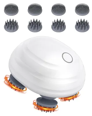 Produktbild von Kabelloses Elektrisches Kopfmassagegerät mit 8 Austauschbaren Knetköpfen, IPX7 Wasserdicht, für Ganzkörpermassage und Haarwachstum