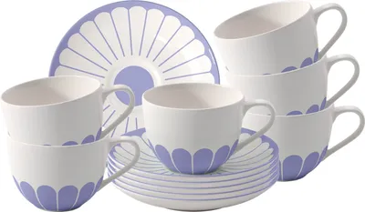 Produktbild von Villeroy & Boch Fleur Bleu Kaffeetasse mit Untertasse 160 ml 6er Set