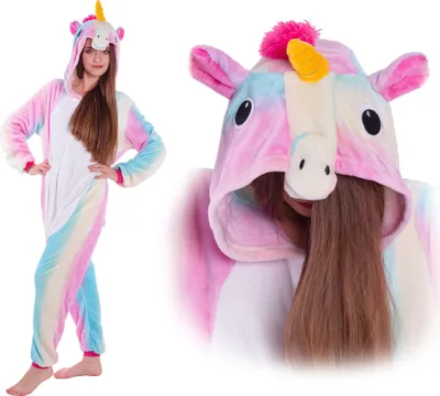 Produktbild von Kigurumi Onesie Regenbogen Einhorn Pyjamas, Größe M