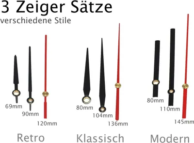 Produktbild von ChiliTec 23866 Funkuhrwerk DCF mit 3 Zeigersätzen aus Kunststoff, 25mm langer Schaft