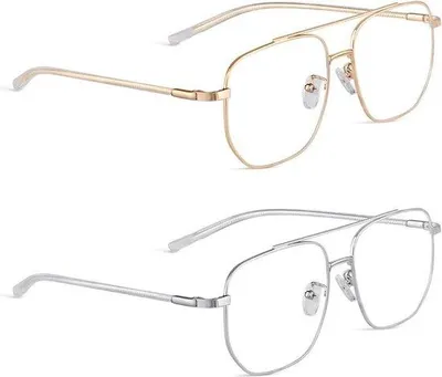Image de Lunettes de gaming en métal pour PC, protection contre la lumière bleue, filtre rétro, lot de 2, pour femmes et hommes.