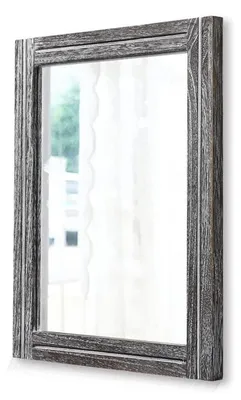 Immagine prodotto di Specchio da parete con cornice in legno rettangolare, dimensioni 70 x 50 cm, colore grigio scuro