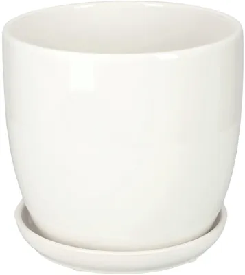 Image de KOTARBAU® Pot en céramique, pot de culture pour fleurs et plantes, diamètre 20 cm, blanc