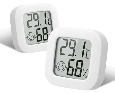 Obrázek produktu pro Hygrometr - Teploměr a vlhkoměr - Digitální - Bílý - 2 ks
