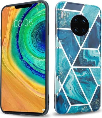 Produktbild von Cadorabo Schutzhülle für Huawei MATE 30 PRO Hülle in Blau TPU Handyhülle Etui Case Cover