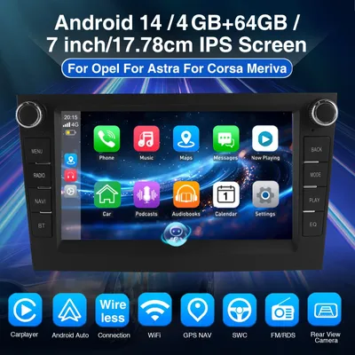 Immagine prodotto di Autoradio Android – Schermo touchscreen HD IPS da 7 pollici – CarPlay wireless – Sistema di navigazione – Telecamera per la retromarcia