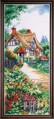 Image de Kit de point de croix "Chaumière", 20x51cm