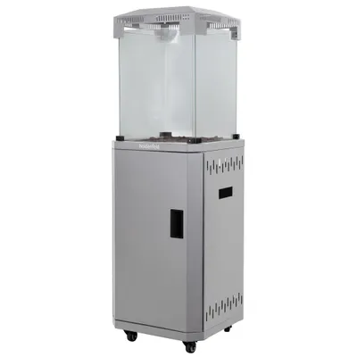 Produktbild von Heidenfeld Gasheizstrahler GH600 | 11 kW - Feuersäule mit Glaskamin & Lavasteinen - Heizpilz - Terrassenstrahler - Outdoor - Rollen - Kippschutz