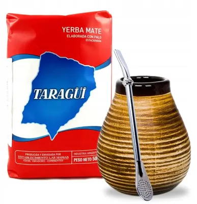 Zdjęcie produktu dla Zestaw Startowy do Yerba Mate Taragui Elaborada + Tykwa Matero Bombilla