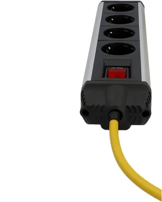 Image de bandeau de 4 prises en aluminium de 3m avec interrupteur