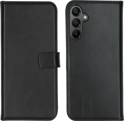 Immagine prodotto di Custodia a libro in vera pelle Selencia per Samsung Galaxy A15 (5G/4G) - Nero