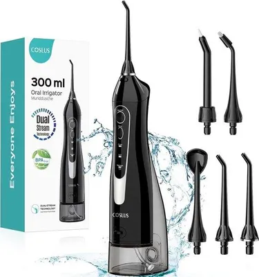 Produktbild von Elektrisches Zahnreinigungssystem - 300ml tragbares, wasserbeständiges Mundspülgerät mit IPX7 Wasserschutzklasse