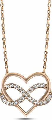 Produktbild von Dkeniz Anhänger mit Kette 925/- Sterling Silber 42 cm + 3cm rot Zirkonia weiß 145240012