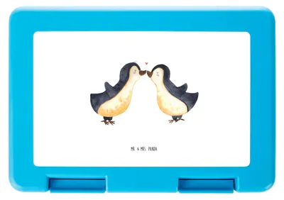 Produktbild von Mr. & Mrs. Panda Vesperbox Pinguin Liebe - Weiß - Geschenk, Vorratsdose, Hochzeit, Liebesspruch, Partner, Hochzeitstag, Snackbox, Vertraut, Bentobox, Bento Box, Paar