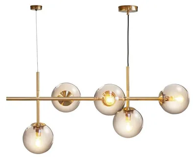 Produktbild von Pendelleuchte LED, Hängelampe, Deckenlampe Pendel, Pendellampe Esstisch, Pendelleuchte für Wohnzimmer, Skandinavische Design, Como Glas/Messing
