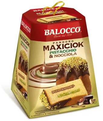 Produktbild von Balocco Pandoro Maxiciok Pistacchio & Nocciola 800g
