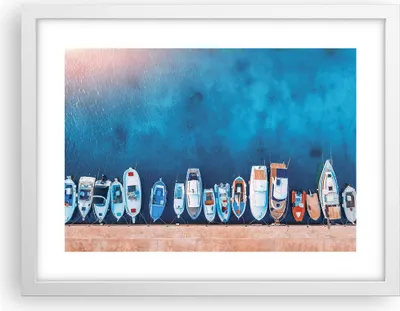 Produktbild von Gerahmtes Poster - Weißer Rahmen - Hafen Hafen £ódŸ - 40x30 cm - Wand Bild - Wanddeko - Wandbilder - Kunstposter - Wandposter - Bilderrahmen - Bilder - Kunstdruck - Wanddekoration - P2WAA40x30-5081