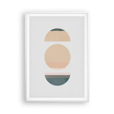 Produktbild von Gerahmtes Poster - Weißer Rahmen - Abstraktion Rad Halbkreis - 70x100 cm - Wand Bild - Wanddeko - Wandbilder - Wandposter - Bilderrahmen - Bilder - Kunstdruck - Wandbild - P2WPA70x100-4310