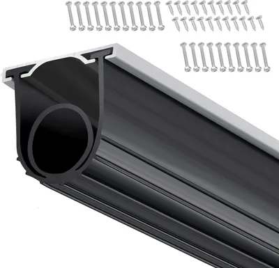 Image de SucceBuy Joints de porte de garage noirs, caoutchouc en bas - forme en U + joint torique avec kit pré-percé, 16 pieds, 5/16 pouces T-ends, 3 3/4 pouces de largeur