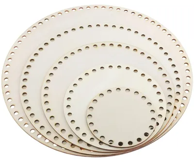 Imagen del producto de Solidchoice - Juego de 5 bases de madera natural para cestas