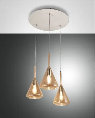 Produktbild von Fabas Luce Pendelleuchte Tris E27 Ø520mm Bernstein