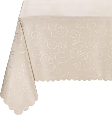 Produktbild von Tischdecke Ornamente, bügelfrei, fleckabweisend, pflegeleicht,Creme, (Oval220x160cm)